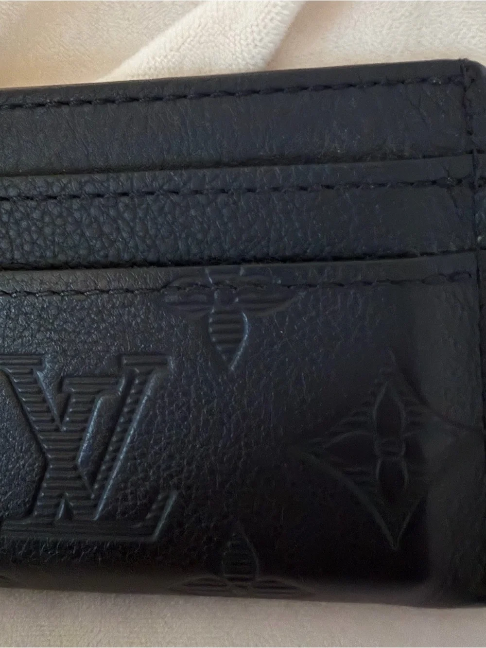 Louis Vuitton Monogram Shadow Black Leather Card Holder Wallet